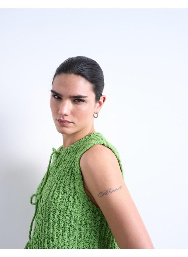 TOPSHOP Casual Sleeveless Tie Vest - Image 3