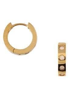 SW Stone Set Huggie Hoops WO