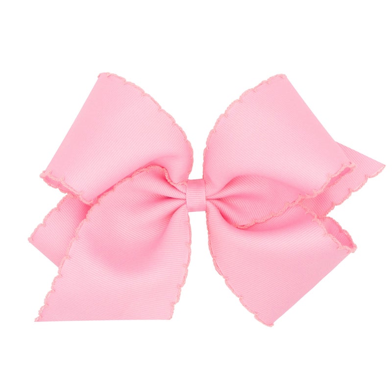 Wee Ones Girls Classic Grosgrain Moonstitch Edge Hair Bow NoSlip Hair Clip Handmade Pearl King - Image 3