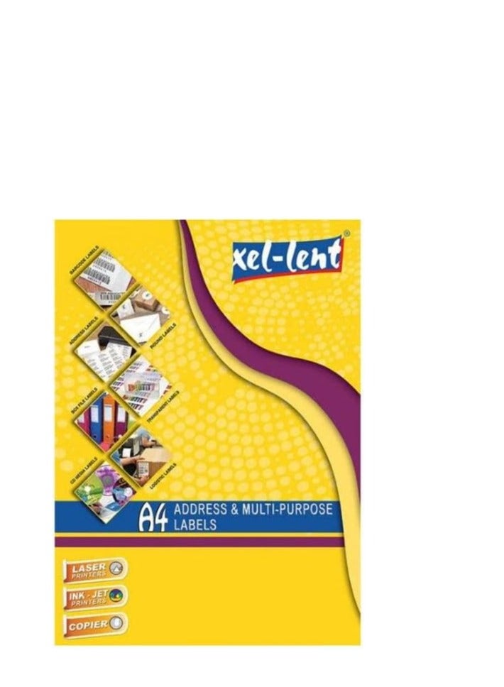 XELLENT A4 ADDRESS AND MULTI-PURPOSE LABELS WHITE,1 LABELS/SHEET 210MMX297MM - Image 2
