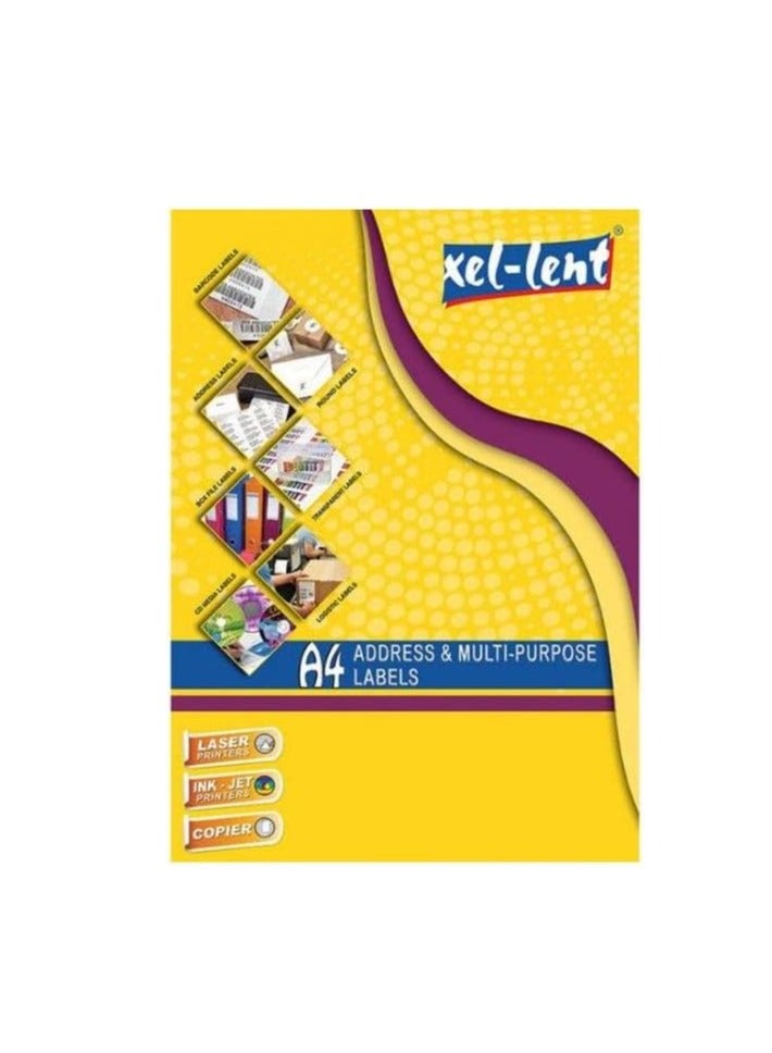 XELLENT A4 ADDRESS AND MULTI-PURPOSE LABELS WHITE,1 LABELS/SHEET 210MMX297MM - Image 4