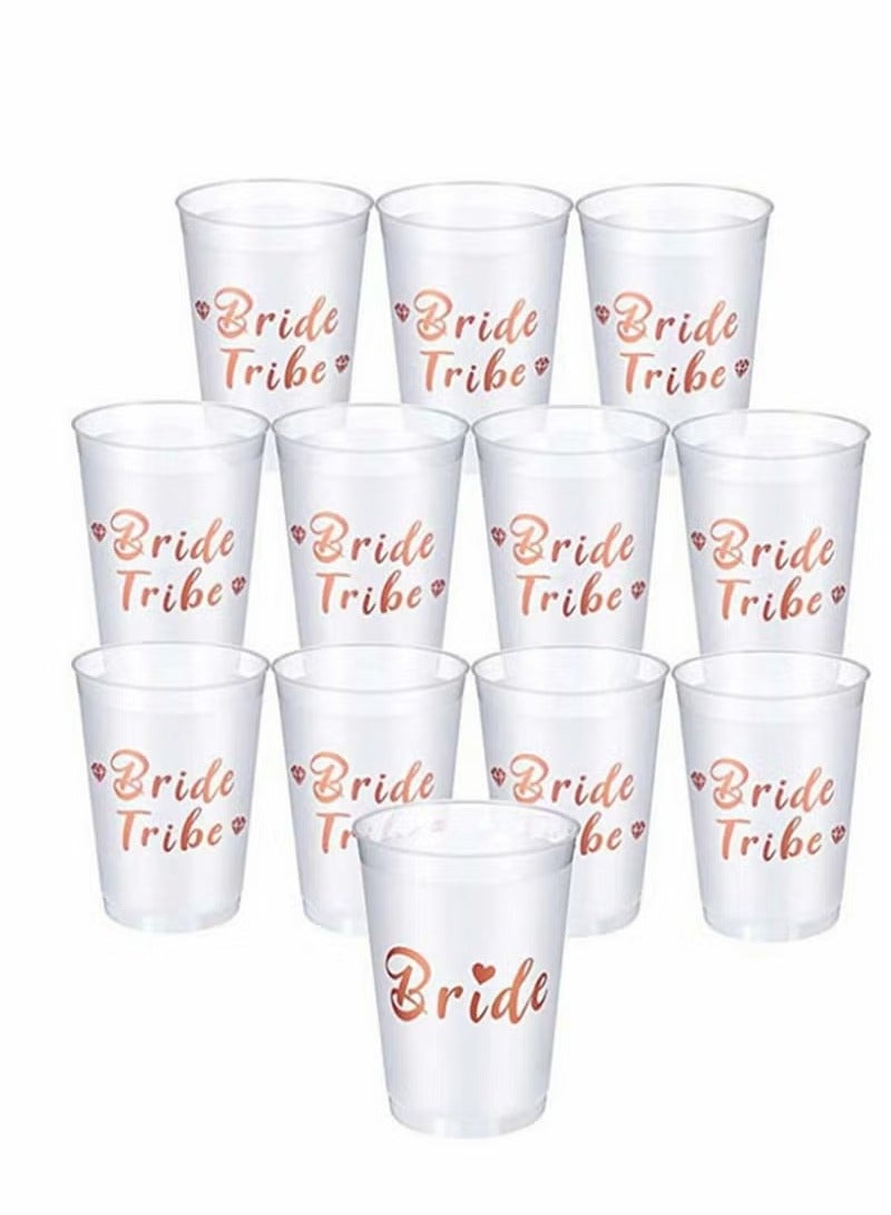11Pcs Bridal Tribe Cup - Shiny Gold Foil Text Cup - 1Pcs Bride Cup and 10Pcs Bride Tribe Cup - Bridal Shower Decoration Party Supplies - Single Bridal Party Wedding Gifts  - Image 4