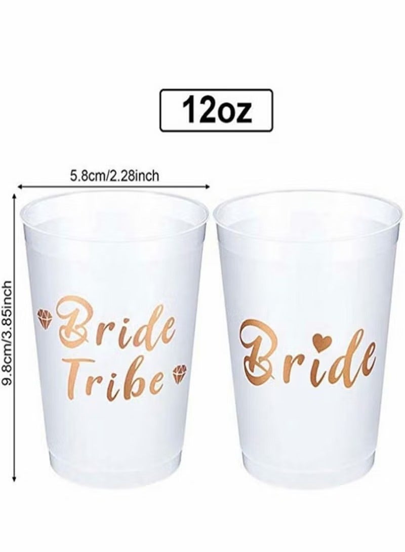 11Pcs Bridal Tribe Cup - Shiny Gold Foil Text Cup - 1Pcs Bride Cup and 10Pcs Bride Tribe Cup - Bridal Shower Decoration Party Supplies - Single Bridal Party Wedding Gifts  - Image 2