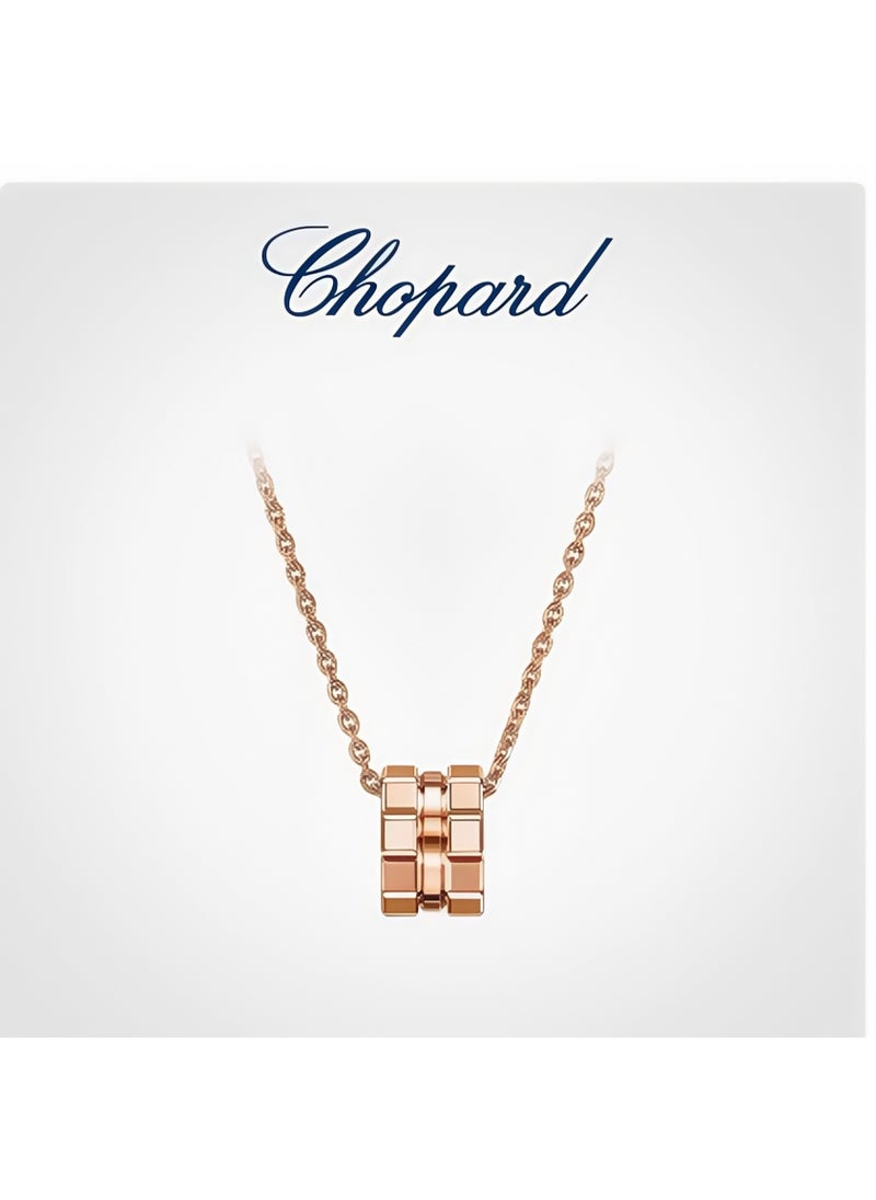 Chopard Chopard Xiaoice block rose gold couple pendant necklace unisex gift  - Image 1