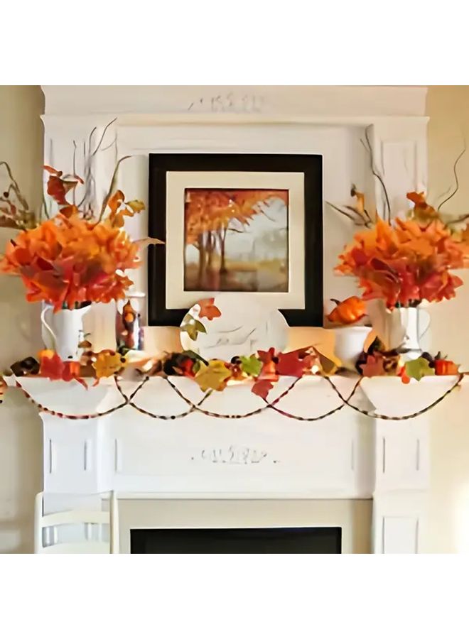 1 Piece Artificial Maple Leaf Branch Orange Yellow Thanksgiving Christmas Halloween Autumn Decoration for Indoor Outdoor Use - Image 5