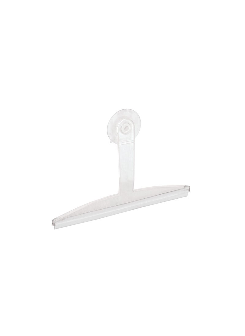 InterDesign iDesign 22300 Plastic Plastic Suction Squeegee with Storage Hook Shower  Window  and Mirror Accessory for Master  Guest  Kids' Bathroom Cleaning  12"" x 10""  Clear  - Image 1