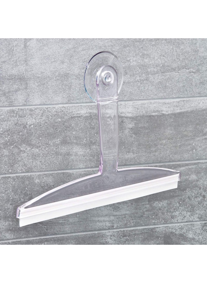 InterDesign iDesign 22300 Plastic Plastic Suction Squeegee with Storage Hook Shower  Window  and Mirror Accessory for Master  Guest  Kids' Bathroom Cleaning  12"" x 10""  Clear  - Image 2