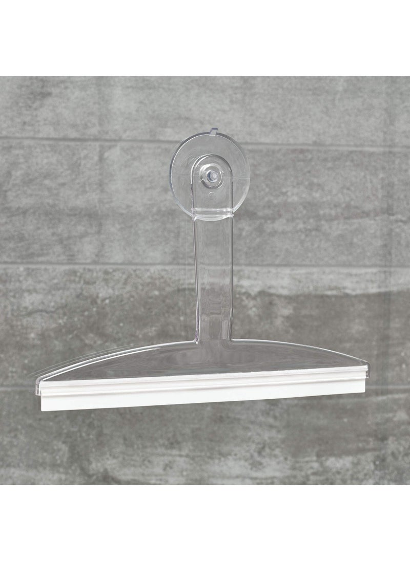 InterDesign iDesign 22300 Plastic Plastic Suction Squeegee with Storage Hook Shower  Window  and Mirror Accessory for Master  Guest  Kids' Bathroom Cleaning  12"" x 10""  Clear  - Image 3