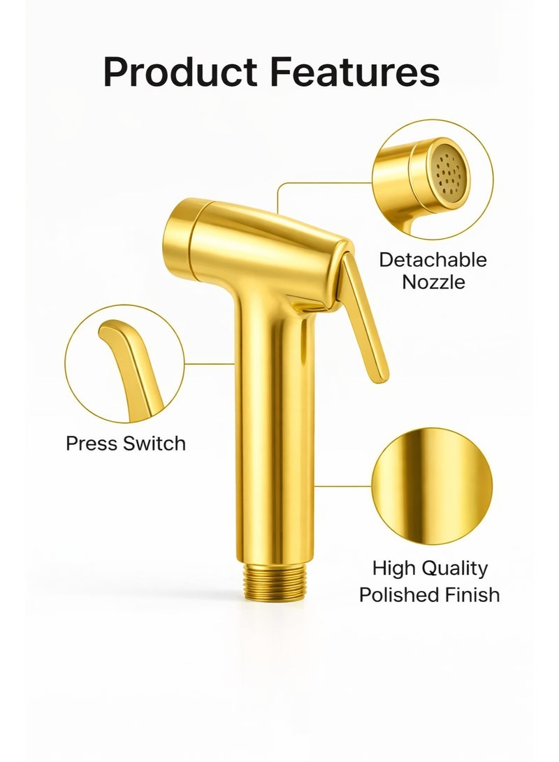 Meikeer Luxury Gold Handheld Bidet Sprayer Set with Hose and Wall Holder - Image 2