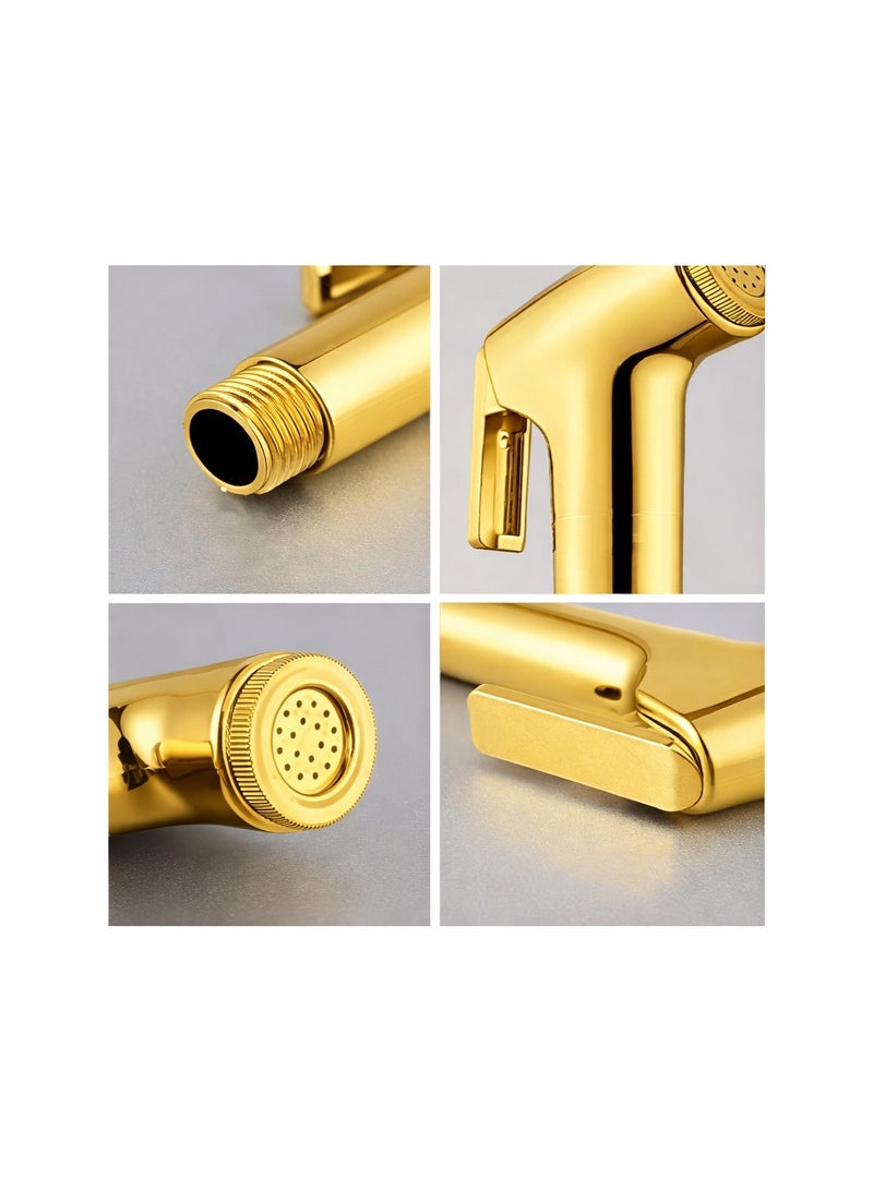 Meikeer Luxury Gold Handheld Bidet Sprayer Set with Hose and Wall Holder - Image 4