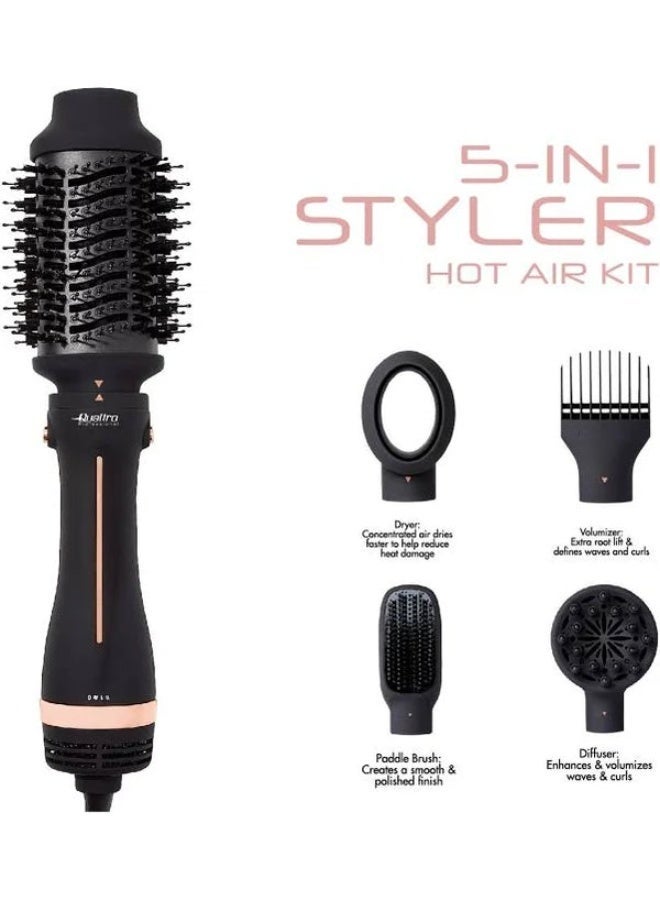Quattro Professional 5 in 1 Volumizer and Multi-Styler - Hair Dryer, Diffuser, Volumiser, Paddle brush and hot brush - Image 1