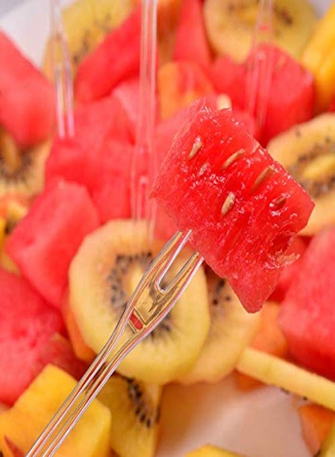 DNHCLL 200 PCS 3.5" Length Disposable Fruit Forks safety and sanitation Plastic Cocktail Picks Sticks heart shapes Cute Food Pick Party Supplies Plates Picks Dessert Forks Cake Forks - Image 5