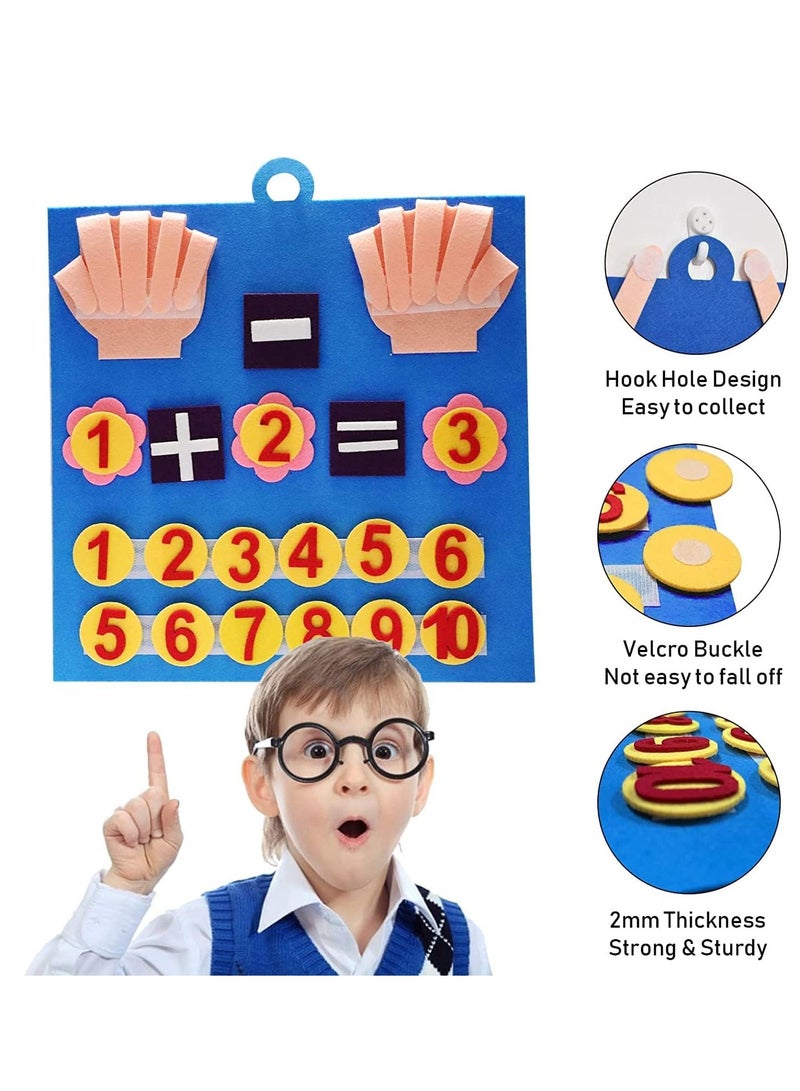 Felt Board Finger Numbers Counting Toy, Number Counting Toy for Kids, Children Teaching Aids Children Early Education Toys Felt Hand Number Math Toy - Image 2