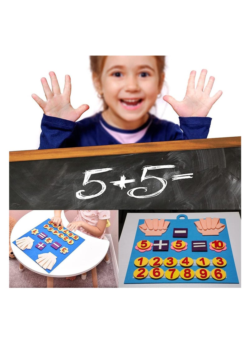 Felt Board Finger Numbers Counting Toy, Number Counting Toy for Kids, Children Teaching Aids Children Early Education Toys Felt Hand Number Math Toy - Image 4