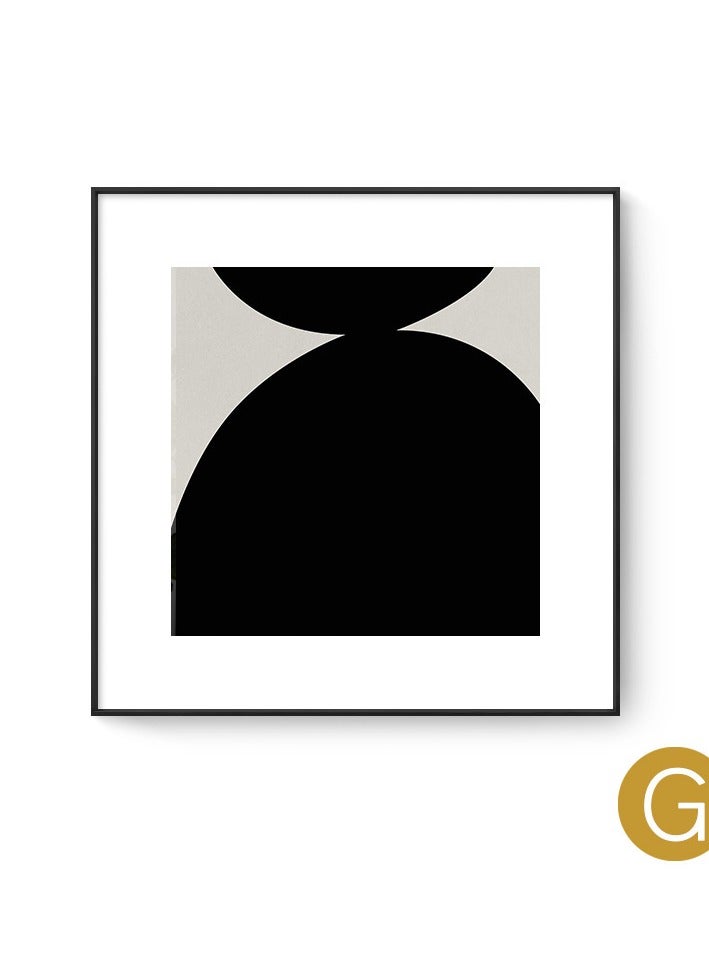Modern Minimalist Black And White Abstract Combination Decoration Painting, Living Room Sofa Background Wall Mural Model Room Square Hanging Painting(Aluminum Alloy Frame+High-Definition Canvas) - Image 1