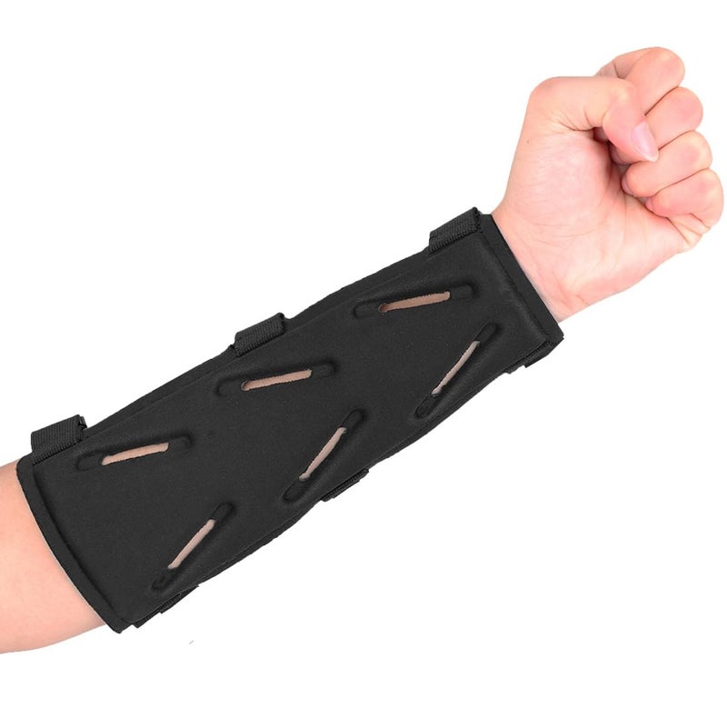 KRATARC Archery Arm Guard Adjustable 3-Strap Accessory Lightweight Hunting Target Practive Adult Unisex (Black, Length 9'') - Image 1
