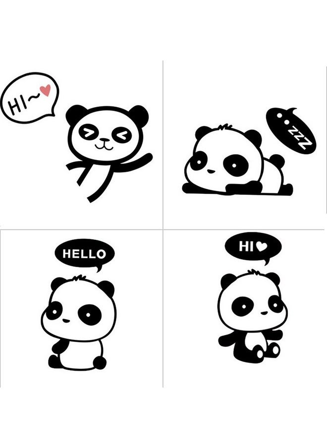 Adam Victor Removable Switch Sticker, 4 Pcs Cute Cartoon Pandas Wall Sticker, Light Switch Decor Decals, Family DIY Decor Art Car Stickers Home Decor Wall Art for Kids Living Room Office Decoration  - Image 2