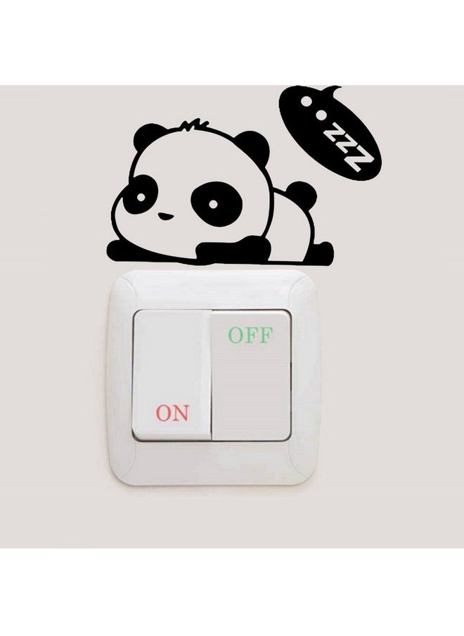 Adam Victor Removable Switch Sticker, 4 Pcs Cute Cartoon Pandas Wall Sticker, Light Switch Decor Decals, Family DIY Decor Art Car Stickers Home Decor Wall Art for Kids Living Room Office Decoration  - Image 4
