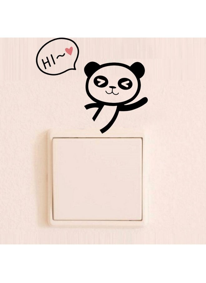 Adam Victor Removable Switch Sticker, 4 Pcs Cute Cartoon Pandas Wall Sticker, Light Switch Decor Decals, Family DIY Decor Art Car Stickers Home Decor Wall Art for Kids Living Room Office Decoration  - Image 3