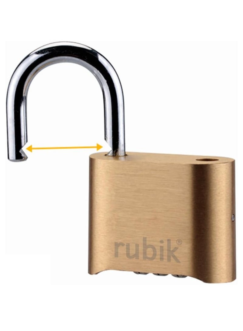 Rubik 4-Dials Combination Padlock, Alloy Steel Security Lock for Door, Cabinets, Toolbox (1 Pack, Medium)  - Image 3