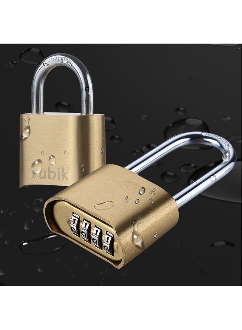 Rubik 4-Dials Combination Padlock, Alloy Steel Security Lock for Door, Cabinets, Toolbox (1 Pack, Medium)  - Image 4