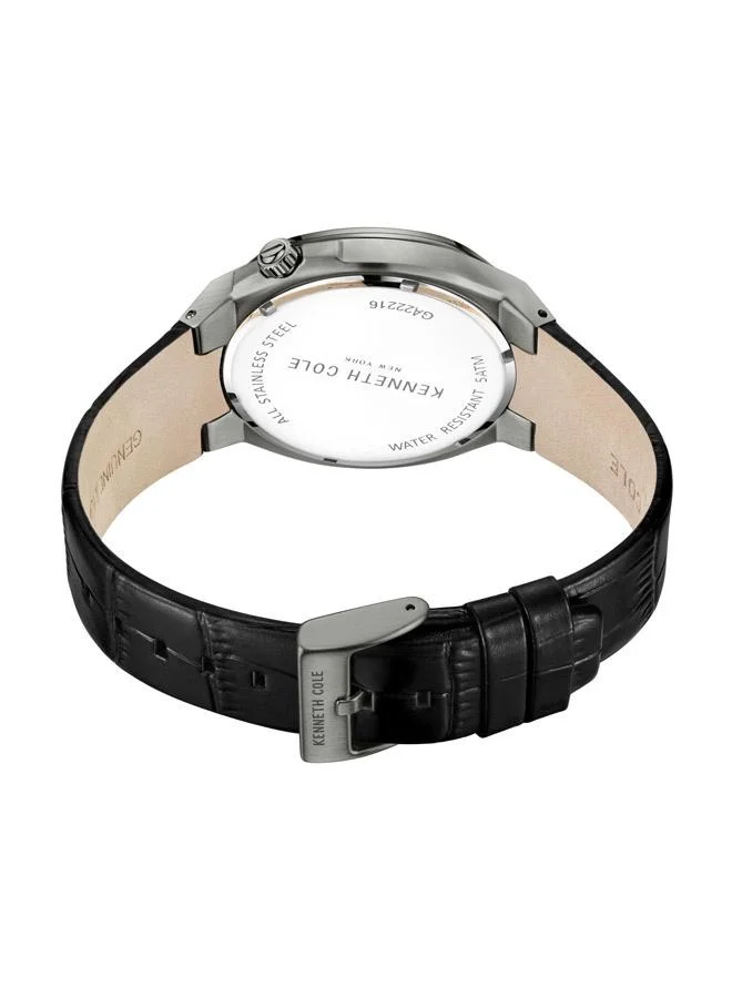 كينيث كول نيو يورك Kenneth Cole New York Watch For Men With Black Genuine Leather Strap 3 ATM - KCWGA2221601
