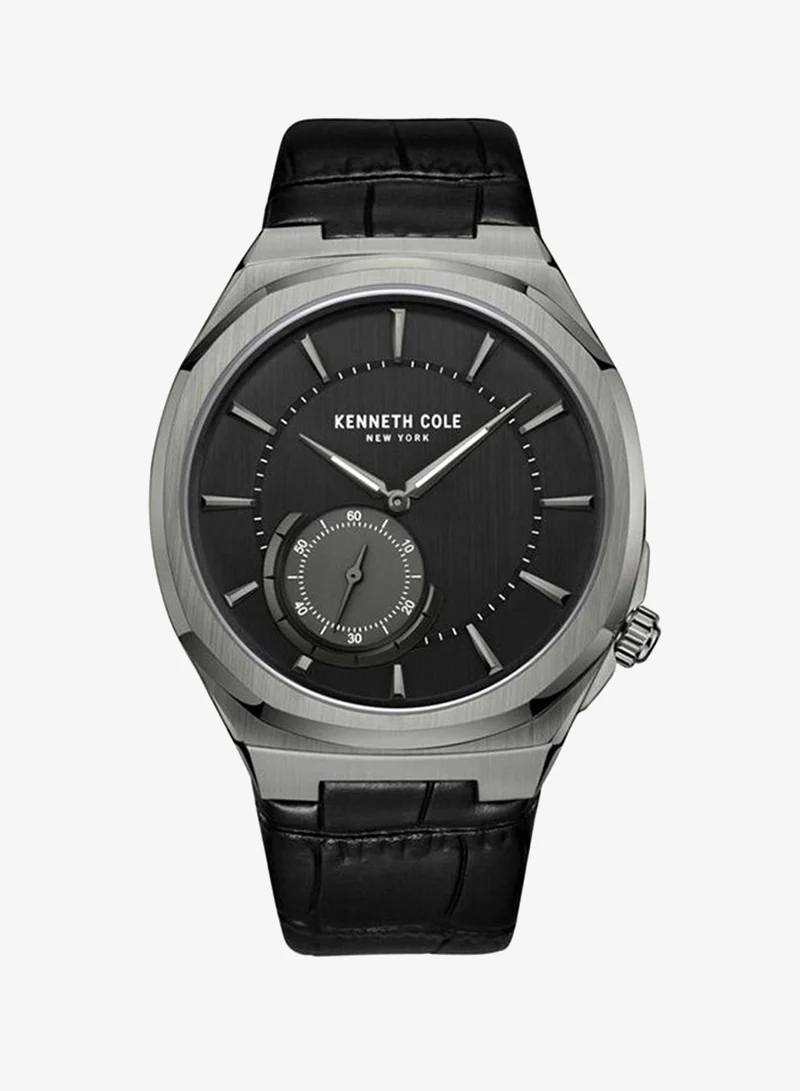 كينيث كول نيو يورك Kenneth Cole New York Watch For Men With Black Genuine Leather Strap 3 ATM - KCWGA2221601