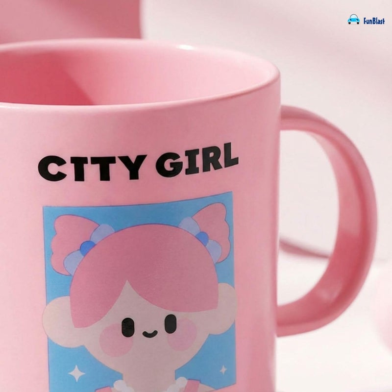 FunBlast Milk Mug for Kids – 450 Ml; Unbreakable Mug for Kids, Milk Mugs for Kids Unbreakable - Milk Drinking Cup for Kids (City Girl) - Image 2
