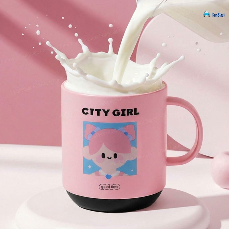 FunBlast Milk Mug for Kids – 450 Ml; Unbreakable Mug for Kids, Milk Mugs for Kids Unbreakable - Milk Drinking Cup for Kids (City Girl) - Image 5