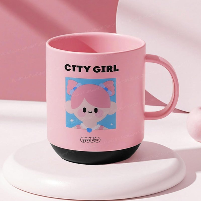 FunBlast Milk Mug for Kids – 450 Ml; Unbreakable Mug for Kids, Milk Mugs for Kids Unbreakable - Milk Drinking Cup for Kids (City Girl) - Image 1