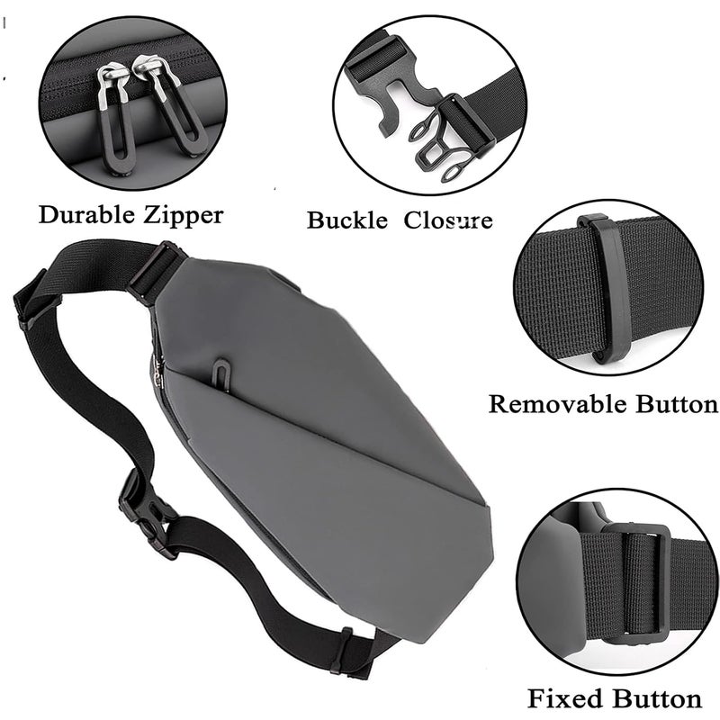 GUSTAVE Waist Bag For Unisex With Adjustable Strap, Stylish Fanny Pack Waterproof Chest Bag Lightweight Belt Bag For Running Travel Sports Cycling Workout Gym Outdoor - Image 3