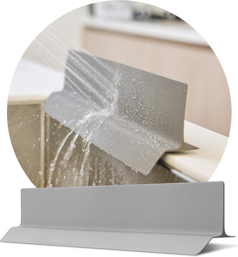 DEARCUS Store 19.7 inches 100% Premium Silicone Kitchen Sink Splash Guard - Non Slip Strong Suction, Durable, and Easy-to-Clean Splash Protector for Mess-Free Cooking and Dishwashing (Gray) - Image 1