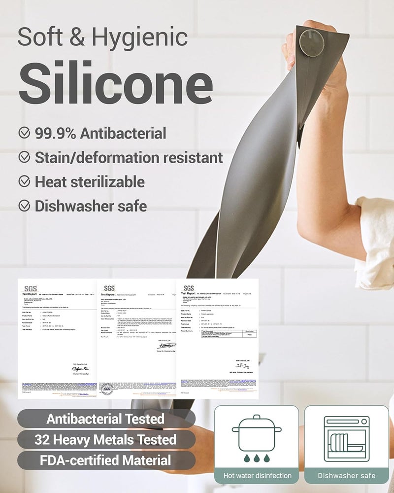 DEARCUS Store 19.7 inches 100% Premium Silicone Kitchen Sink Splash Guard - Non Slip Strong Suction, Durable, and Easy-to-Clean Splash Protector for Mess-Free Cooking and Dishwashing (Gray) - Image 5