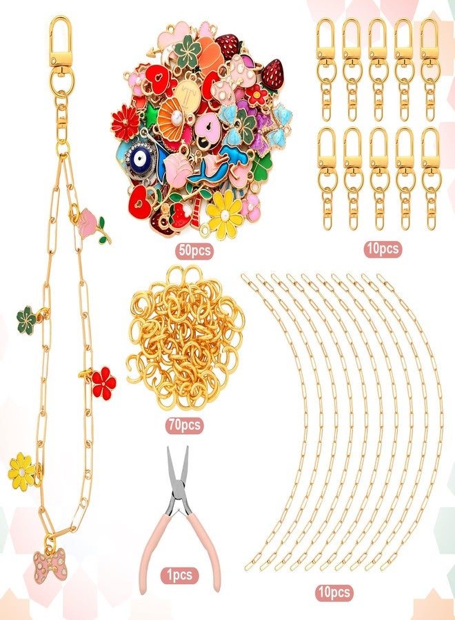 Tondiamo طقم تزيين الهاتف Tondiamo 141 قطعة مع 50 تعليقة، 70 حلقة قفز وأدوات لصنع المجوهرات للمبتدئات، هدية للفنون والحرف، نشاط ممتع - Image 2