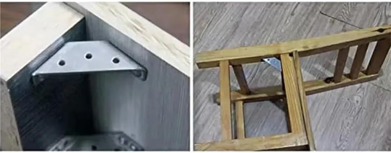 Large 10pcs Stainless Steel Angle Brackets For Furniture Desk Bed Shelves Table Cabinet - Image 5