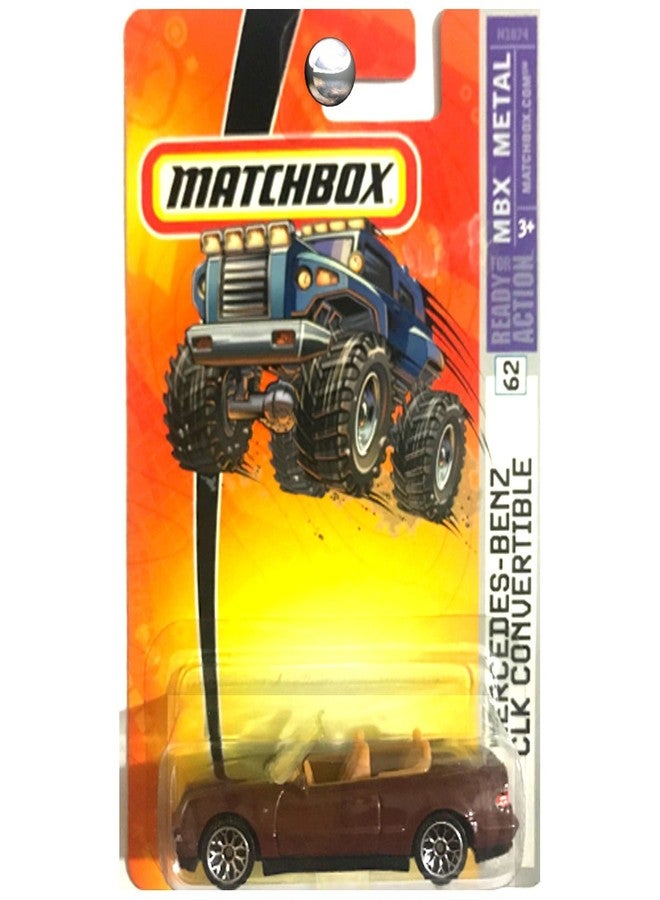 Matchbox Mercedes-Benz CLK Convertible #62, Brown, scale 1/64, 2005 collector.