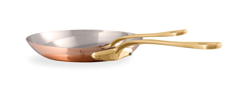 Mauviel Mauviel MHeritage 200 B 2mm Polished Copper  Stainless Steel 2Piece Frying Pan Set With Brass Handles Made In France 