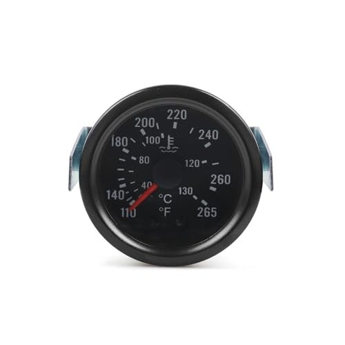 Dyno Racing 2" 52mm 12V Pointer Mechanical Water Temperature Temp Gauge （40-130℃,110-265℉,Yellow Light Car Meter with Sensor NPT 1/2, 1.8m Wire Length - Image 5