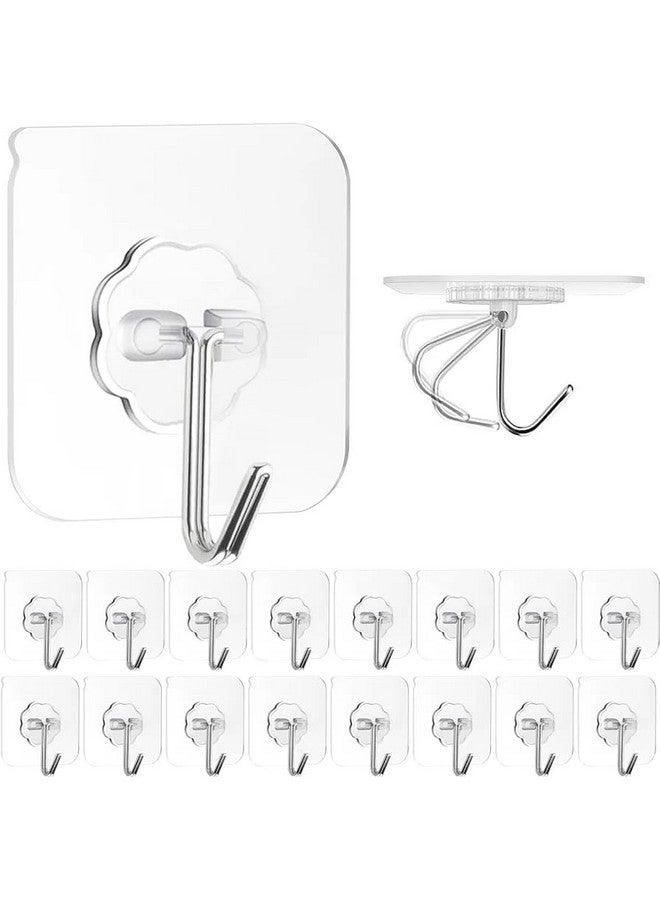 aadya alley aadya alley 10 Adhesive Hooks for Hanging Heavy Duty Wall Hooks Self Adhesive Towel Coat Hooks Waterproof Transparent Hooks for Bathroom Shower Kitchen Keys Door Outdoor Utility Hook 10 Pack - Image 1