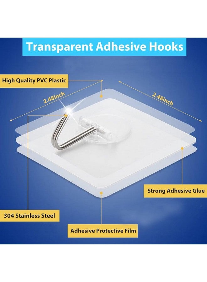 aadya alley aadya alley 10 Adhesive Hooks for Hanging Heavy Duty Wall Hooks Self Adhesive Towel Coat Hooks Waterproof Transparent Hooks for Bathroom Shower Kitchen Keys Door Outdoor Utility Hook 10 Pack - Image 5