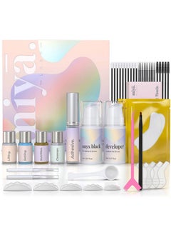 MIYA LASH MIYA LASH Lash Lift & Brow Lamination Kit | Black, Voluminous Eyebrows & Eyelashes Color Kit | Professional 8 Weeks Result | LVL, Perm, Laminate | Keratin Brow Lift & Lash Lift Kit with All tools  - Image 1