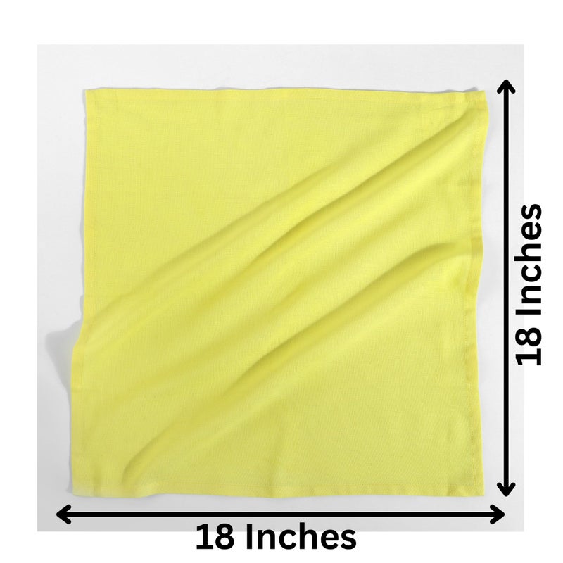 FINGERCRAFT FINGERCRAFT Dinner Cloth Napkins  Cotton Linen Blend Fabric 12 Pack Easter Special  Premium Quality  Mitered Corners Napkins Cloth for Every Day Use Napkins are Pre Shrunk and Good Absorbency Lemon  - Image 3