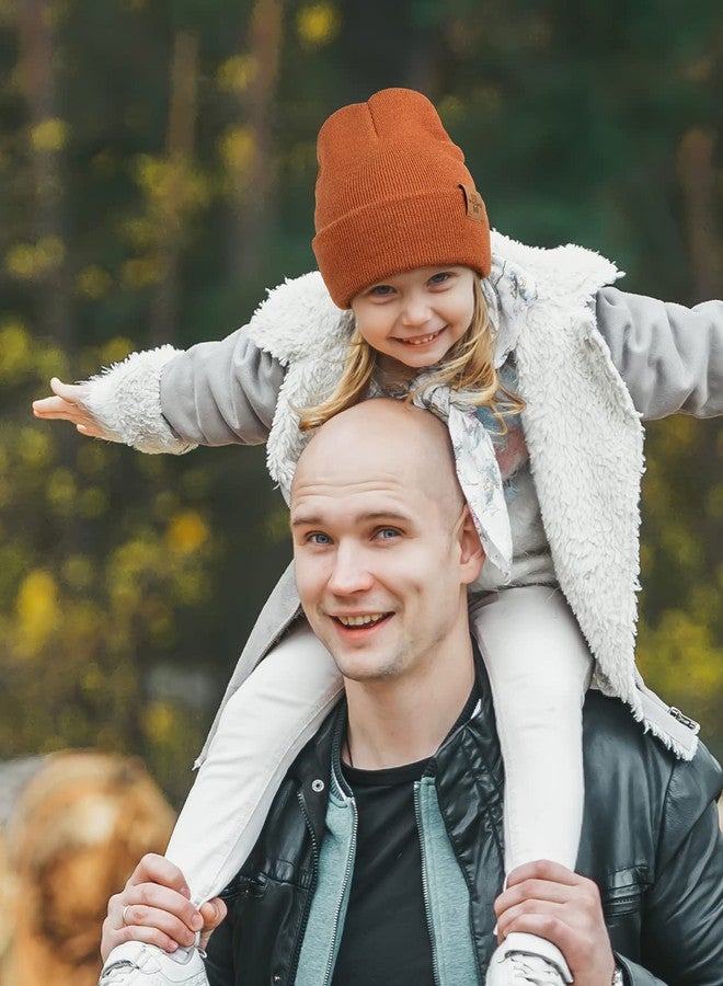 Wmcaps Toddler Baby Kids Winter Beanie, Unique Soft Warm Material Knitted Skull Cap for Boys Girls (Dark Orange) - Image 4