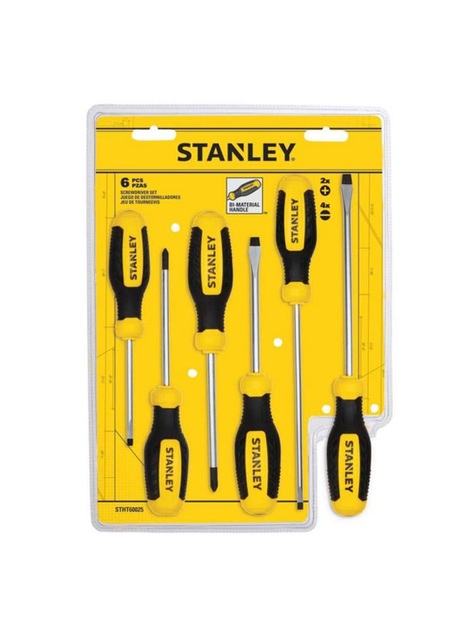 Stanley 6-Piece Round Ergonomic Design Plastic and Steel Screwdriver Set Multicolor  - Image 3