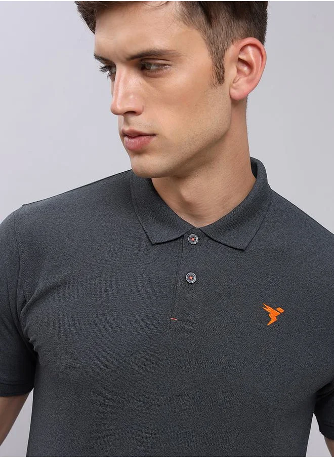 تكنوسبورت Melange Pique Regular Fit Polo by Styli