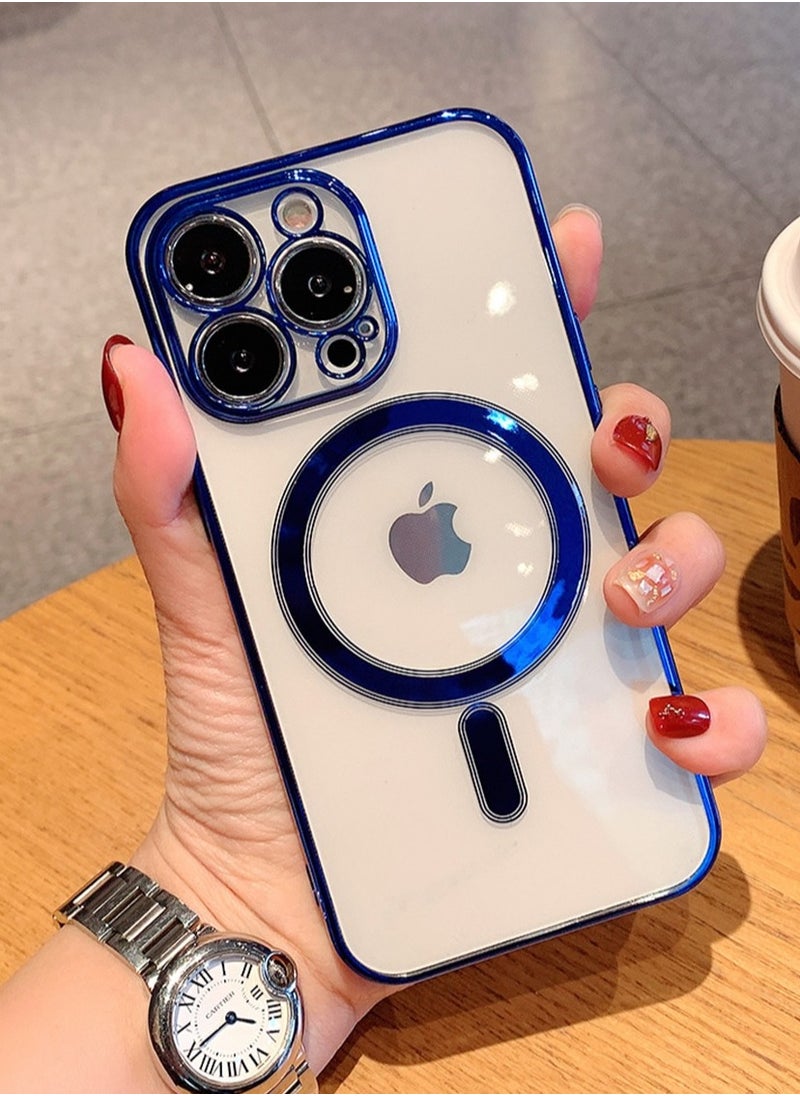 LEEKA iPhone case Luxury Lens Protective High End Shine Glow Slim TPU Back Cover 2023 Shine Design Case Blue 