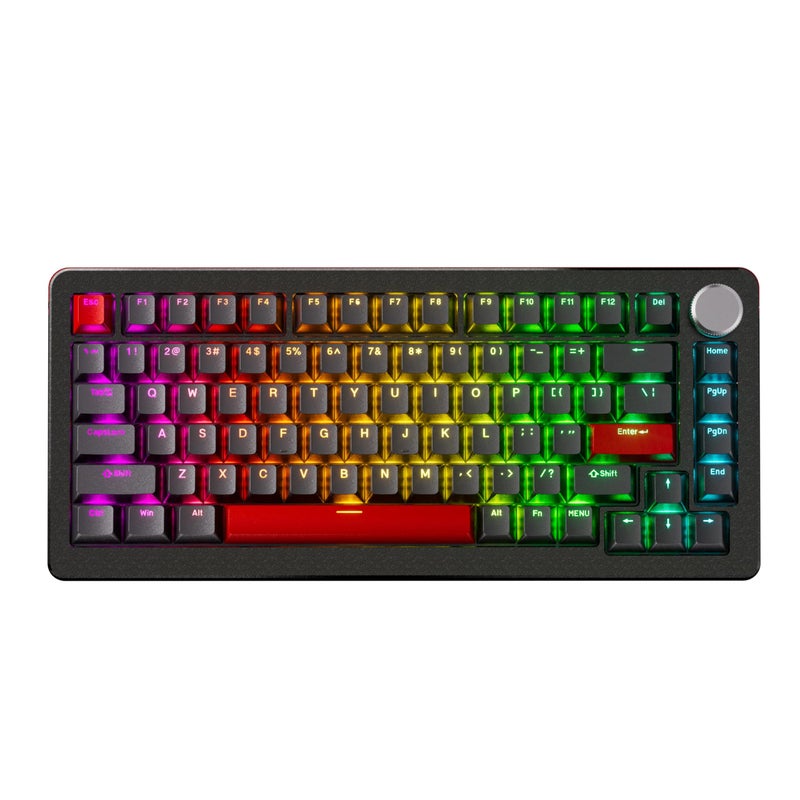 DrunkDeer A75 Pro Rapid Trigger Silent Magnetic Switch Mechanical Gaming Keyboard with Knob HE Hall Effect 75% 82Keys Adjustable Actuation RGB PBT Keycap OEM Profile TKL USB Wired ANSI - Image 1
