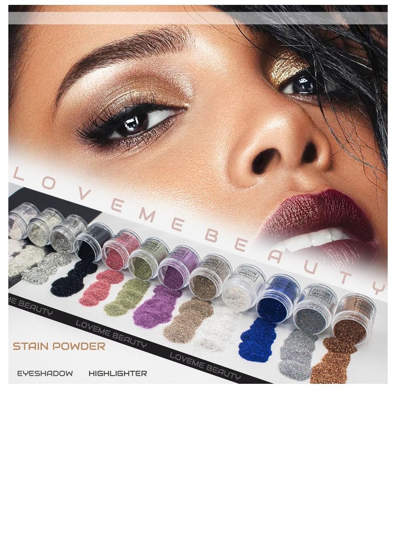LOVEME BEAUTY - Padour Glitter Eye Shadow Set 12 Colors - Image 1
