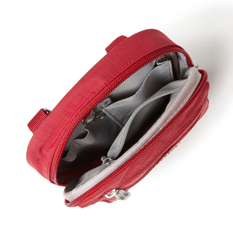 Baggallini Journey Crossbody Bags for Women 9x6" Small Lightweight Nylon Zipped Travel Safe Handbag Phone Passport Purse W/Rfid, Apple - Image 5