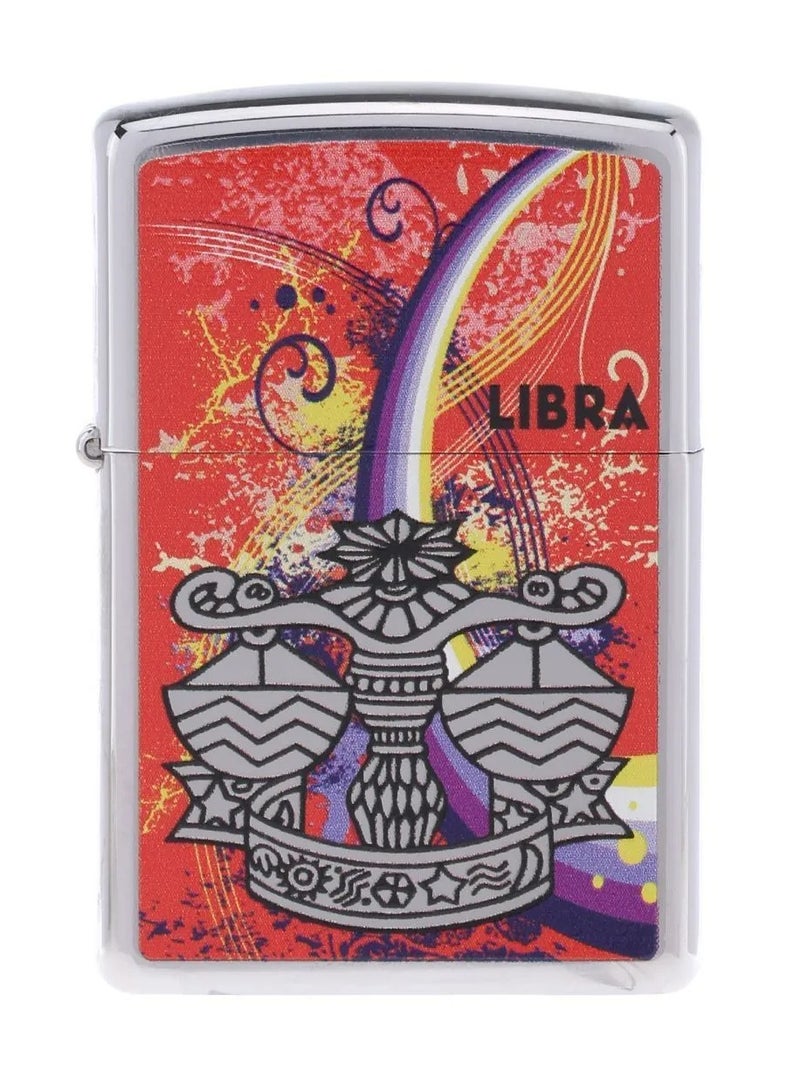 زيبو ولاعة زيبو زودياك ليبرا مقاومة للرياح 24937-250 (فضية وحمراء) - Image 1